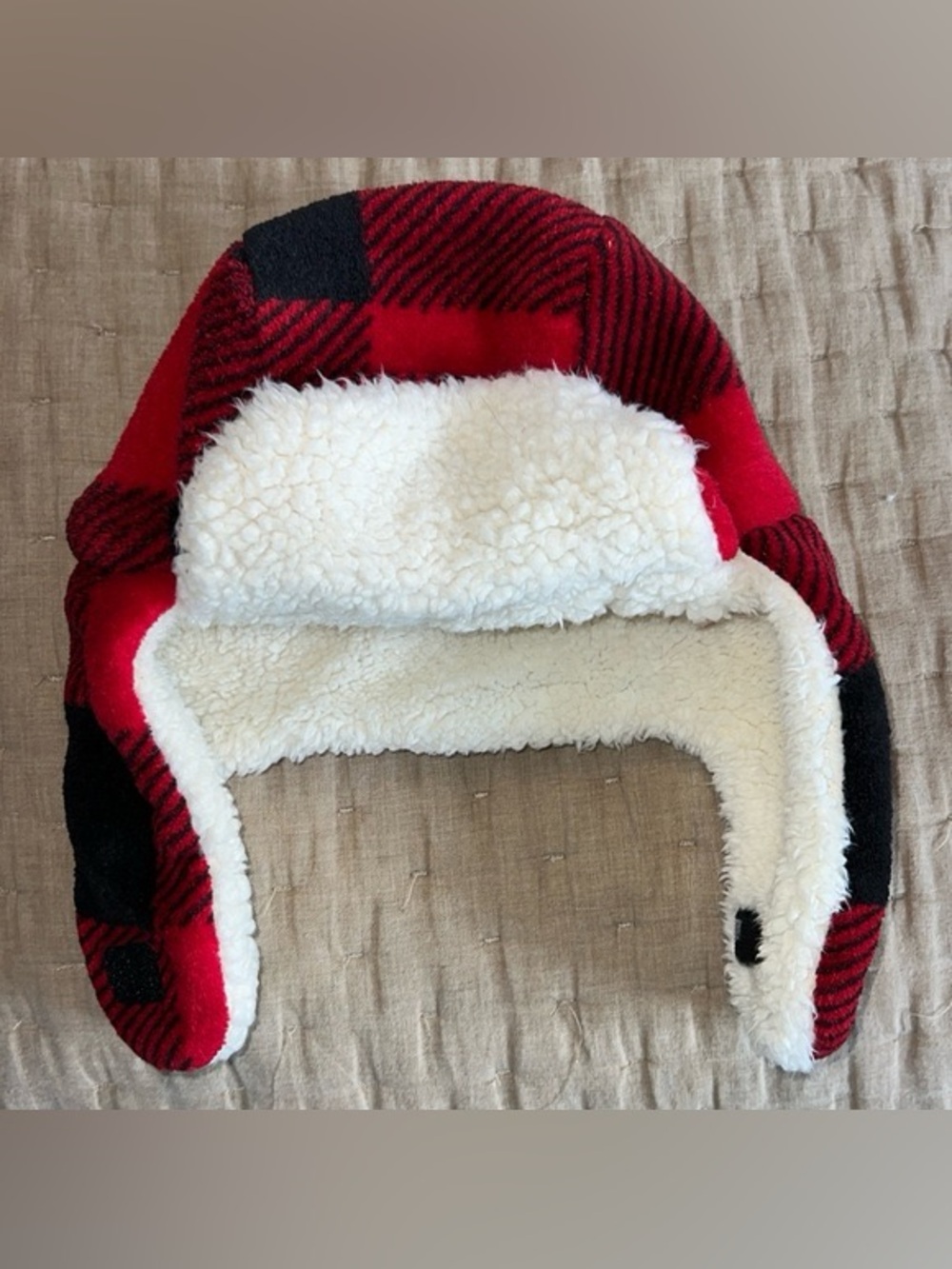 Classic Kids Red and Black Buffalo Plaid Trapper Hat